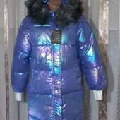 Зимняя удлиненная куртка/пуховик - - хамелеон/радуга.