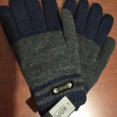 Перчатки очень тёплые, шерсть на махре, тёмно-синий цвет,УП-20%