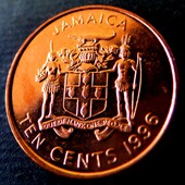 №40 монета Ямайка 10 центов, 1996, UNC