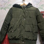 Зимняя куртка на девочку,рост 152см(см.замеры)