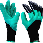 Садовые перчатки с когтями Garden Gloves green