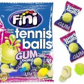 Жувальна гумка в індивідуальній упаковці у формі тенісних м'ячів зі смаком лайма і лимона, 80 гр.