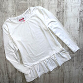 Белая кофточка лонгслив для девочки размер 140 на 9-10 лет young style.