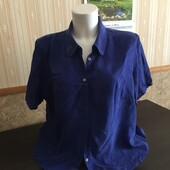 легчайшая блузка рубашечный крой, цвета электрик marks&spencer 20/50 100%cupro