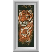 Алмазная живопись, тигры, размер: 28x72 см