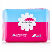 Прокладки гигиенические женские Ombrello Classic Night Dry с крылышками 7 шт. в упаковке
