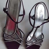 Атласные босоножки баклажан без следов носки