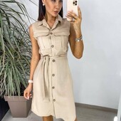 Женское платье рубашка без рукавов 42-44, 46-48.р