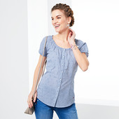 Романтическая блуза - рубашка в клетку из био-хлопка от Tchibo(германия) размер 38 евро=44
