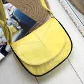 Жіноча сумка натуральна шкіра лимонний жовтий