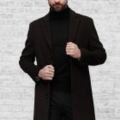 Мужское стильное пальто из шерсти