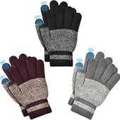 3 пары, детские зимние теплые перчатки с сенсорными пальцами от aopow. На возраст 4-6 лет