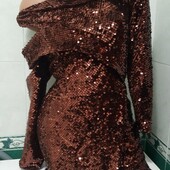 ❤️Гарна сукня в коричневом кольорі с паетками розмір с ❤️