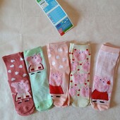 Набір 5 шт класнючі шкарпетки для дівчинки Свинка Пеппа 23-26, 27-30 розмір 7717