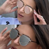 Женские солнцезащитные очки затемненное стекло с отражением с внутренней стороны -два цвета.