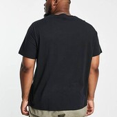 ⇑ Базова футболка з бавовни батал, чорна, рр. 5XL