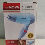 фен складной для волос Nova 1000 ВТ.