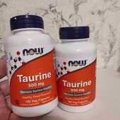 амінокислота таурин, 500 мг, 100 капсул від Now Foods