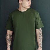 Базова футболка з бавовни, хакі, розмір ХL