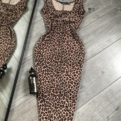 Дуже крута єфектна сукня леопард ззаду розріз