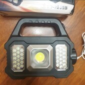 Фонарь LED Мощный портативный фонарик из солнечной панелью и повербанк для кемпинга и туризма