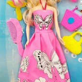 Кукла типа Барби "Модельер" 6628-7 | Кукла для творчества "Платье-раскраска"