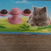 Іграшка-спінер для котів, щітка для зубів і чухалка, в наборі йде котяча м'ята та м'ячик, який світи
