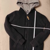 Стильна, супер тепла кофта-куртка Rebel 140 см, колір чорний насичений