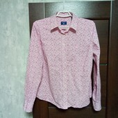 Брендовая коттоновая блуза-рубашка в хорошем состоянии р.16.
