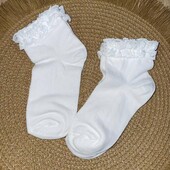 Набір білих бавовняних шкарпеток для дівчинки и2 пари 27/30 розмір george