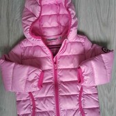 Impidimpi брендовая лёгкая стёганая куртка с капюшоном цвет розовый на девочку рост 80 см