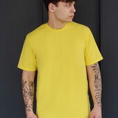 ⇑ Базова футболка з бавовни, жовта, розмір М