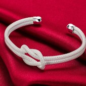 Модний жіночий ажурний браслет з вузликом,арабське срібло 925 проба!!!