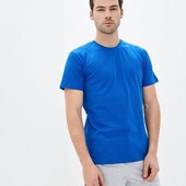 ⇑ Базова футболка з бавовни синя, розмір L