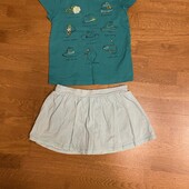 Юбка-шорты и футболка на 5 лет