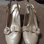 Туфли женские, кожаные, с открытой пяткой, Clarks, размер 39