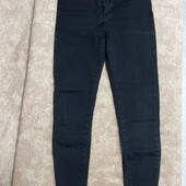Зимові теплі джинси чорного кольору, на флісі, розмір 28