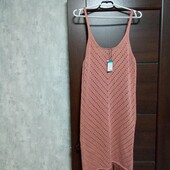 Брендовый новый сарафан-платье из красивой вязки р.14-16.