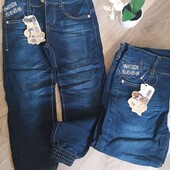 гарні джинси на манжеті для дівчинки 110-152
