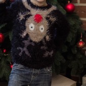 Детский новогодний свитер, 104 см, б/у, Next