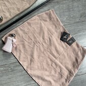 Міні спідниця велюр з карманами спереду колір рожевий