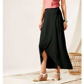 Esmara брендовая стильная юбка миди на запах цвет черный размер М евро 40/42