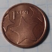 Монета Багам 1 цент 2015