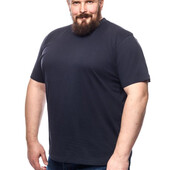⇑ Базова футболка з бавовни батал, темно-синя, рр на вибір 3xl-6xl