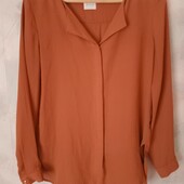 Шифонова блуза - рубашка з подовженою спинкою на пишні форми. Розмір наш 52