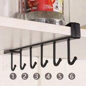 Вешалка с крючками подвесная многофунциональная на полку ( для посуды, одежды, полотенец)