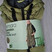 Esmara брендовый стёганый теплый длинный жилет с капюшоном цвет хаки размер L евро 44/46