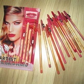 Набір олівців зі стругачкою для губ Kiss Beauty Artist 12 шт