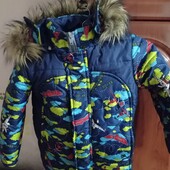 Куртка на синтепоне Babykroha с принтом самолетиков, с капюшоном