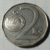 Монета Чехії 2 крони 1993